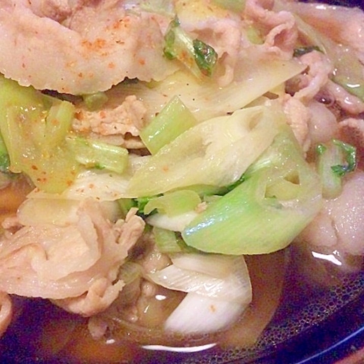大根の葉入り 肉汁うどん